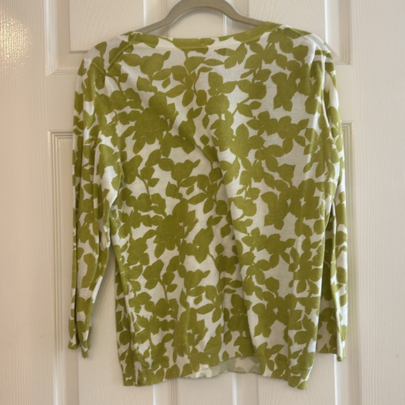 Banana Republic Green Floral Crewneck Sweater, Size Large - Picture 3 of 4